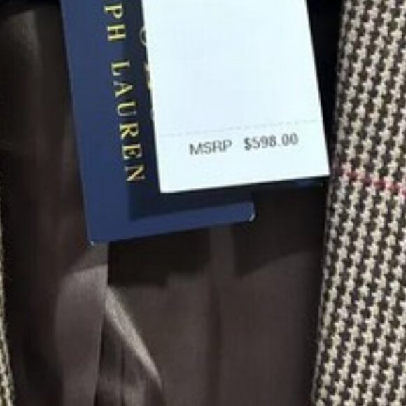 Ralph Lauren plaid brown Women one button blazer wool  Size 18 (XL) - Picture 5 of 9